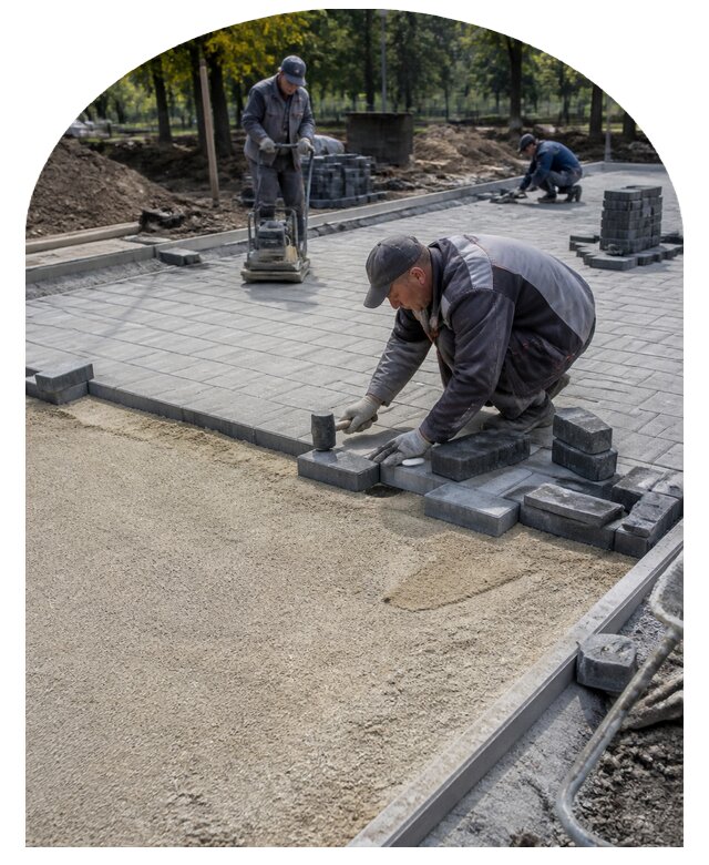 Профессиональная укладка брусчатки для участка в Бирске